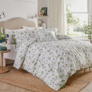 Wylder Meadow Floral White/Cornflower Duvet Cover Set